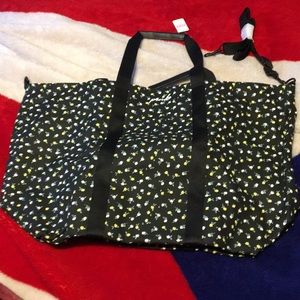 Pink canvas travel tote